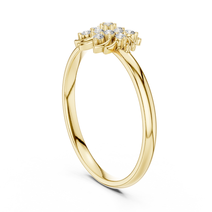 Designer Floral Diamond Ring | Premium Silver Gold Plated Elegance | Crafted For Endless Sparkle Moments