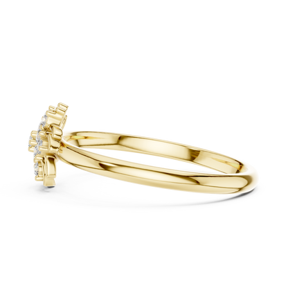 Designer Floral Diamond Ring | Premium Silver Gold Plated Elegance | Crafted For Endless Sparkle Moments