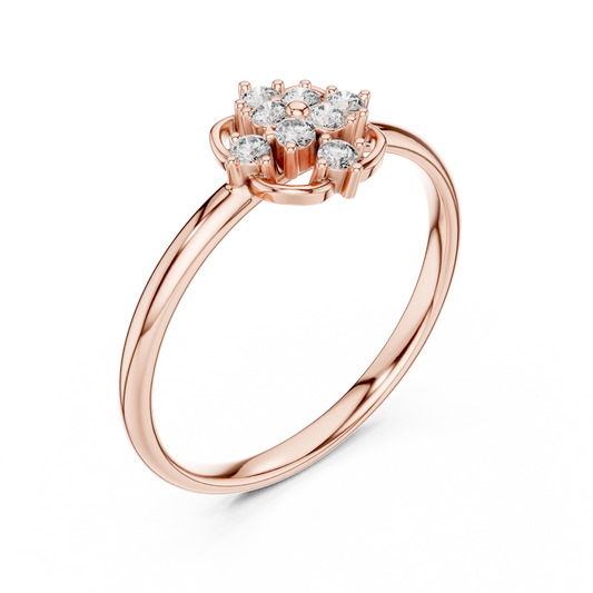 Iconic Diamond Flower Ring | Luxury Silver Gold Plated Architecture | An Expression Of Power Grace Prestige