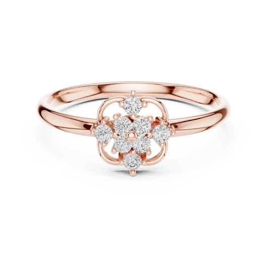 Iconic Diamond Flower Ring | Luxury Silver Gold Plated Architecture | An Expression Of Power Grace Prestige