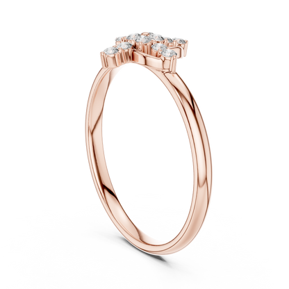 Opulent Cross Blossom | Diamond Silver Rose Plated Ring | Luxury Statement Everyday Wear