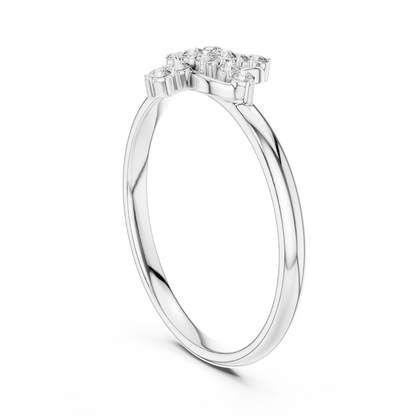 Opulent Cross Blossom | Diamond Silver Rose Plated Ring | Luxury Statement Everyday Wear