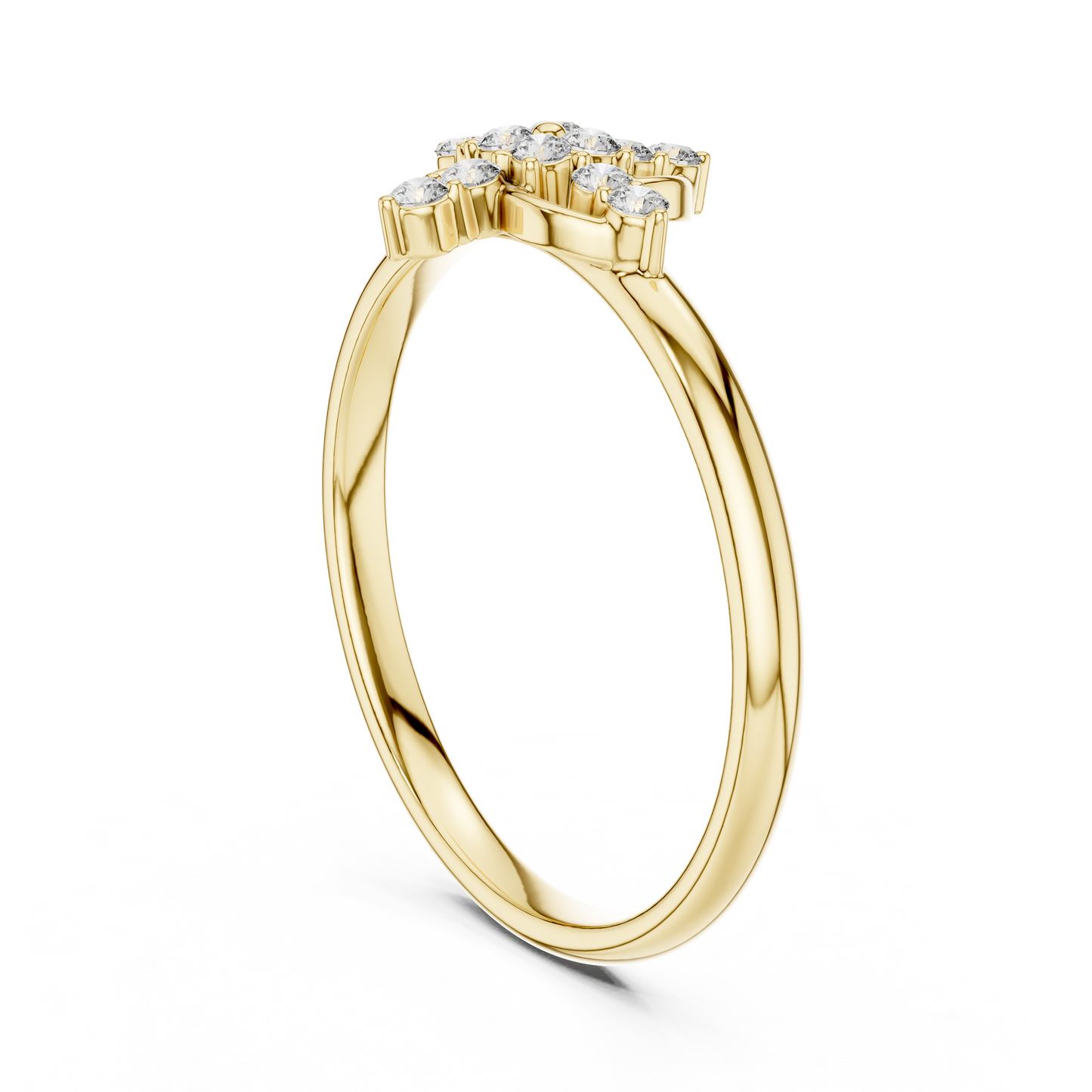 Opulent Cross Blossom | Diamond Silver Rose Plated Ring | Luxury Statement Everyday Wear