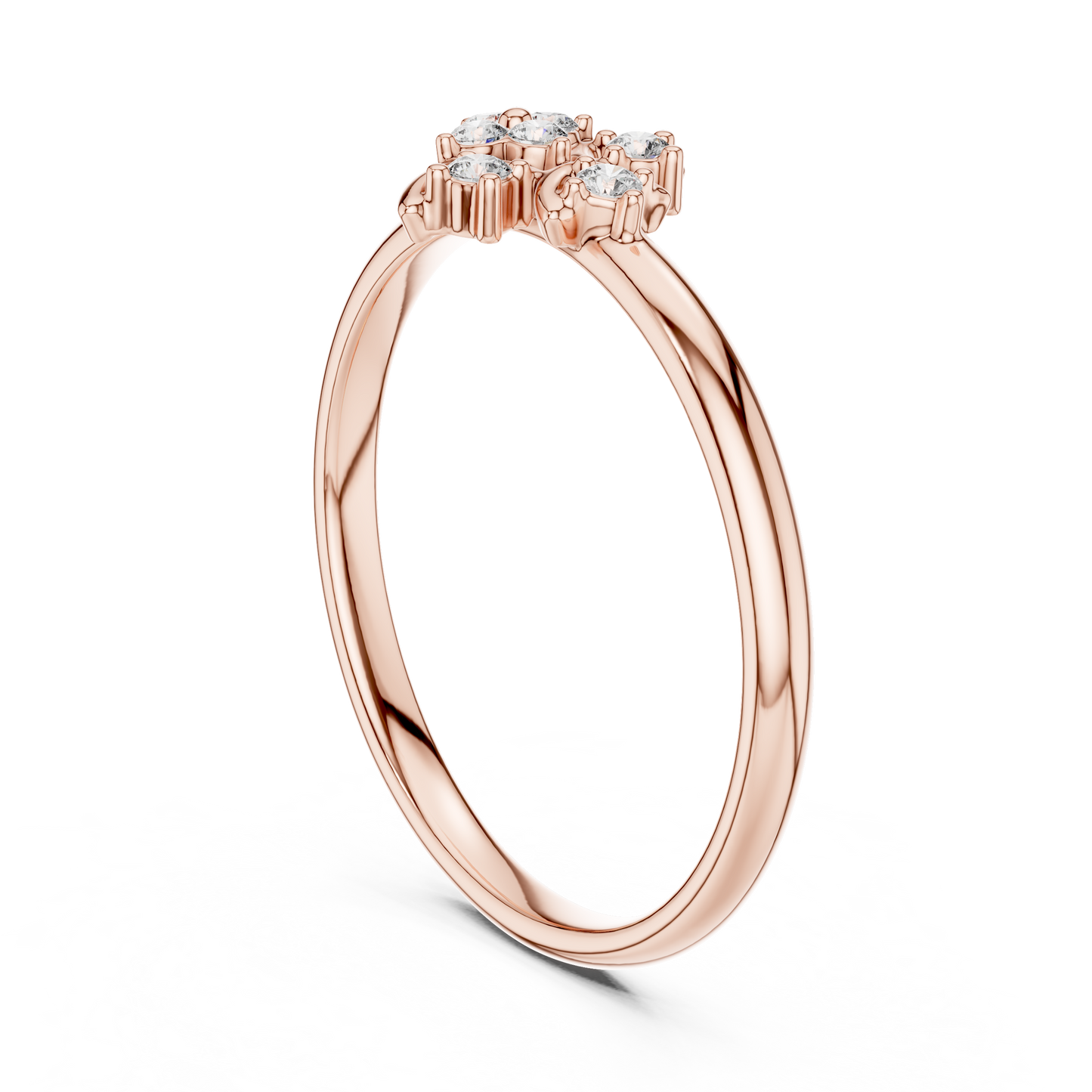 Delicate Flower Diamond Ring - Timeless Silver Gold Plated Minimal Style - Perfect For Daily Elegant Styling