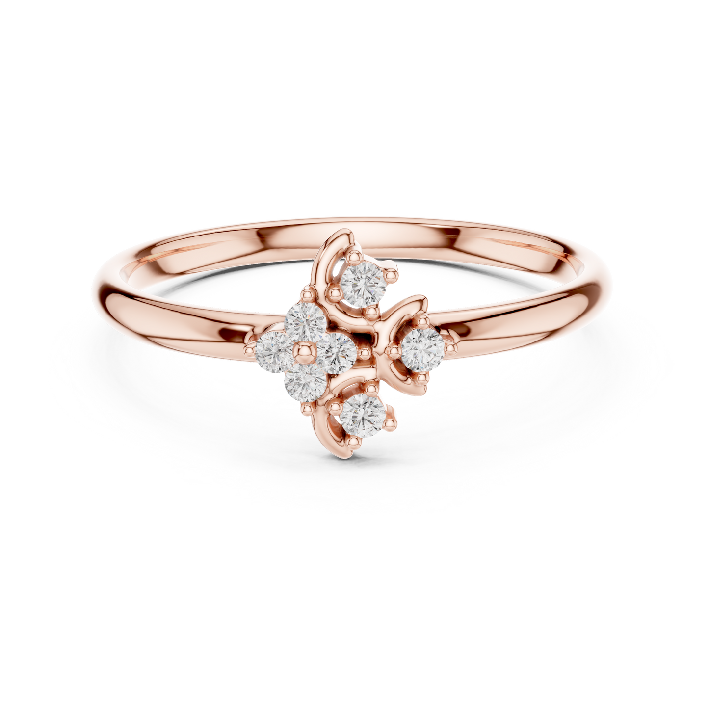 Delicate Flower Diamond Ring - Timeless Silver Gold Plated Minimal Style - Perfect For Daily Elegant Styling