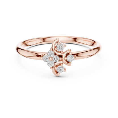 Delicate Flower Diamond Ring - Timeless Silver Gold Plated Minimal Style - Perfect For Daily Elegant Styling