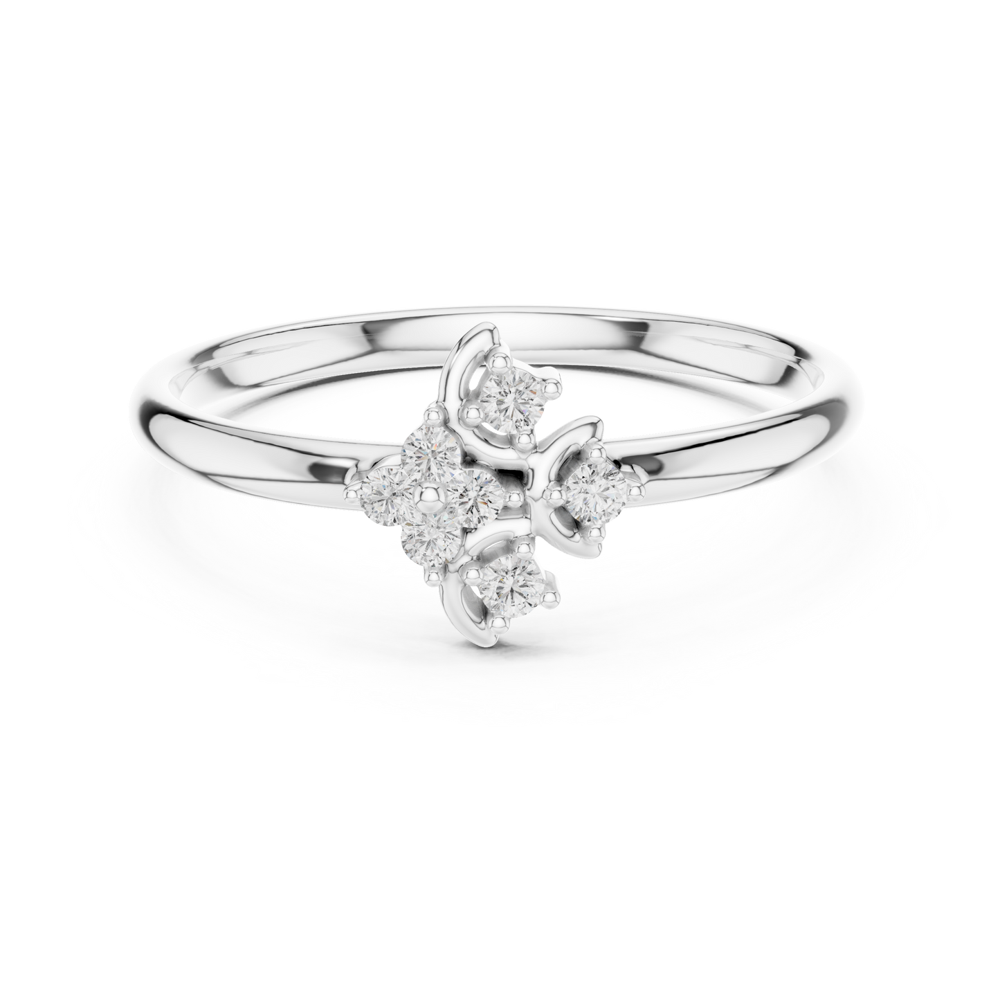 Delicate Flower Diamond Ring - Timeless Silver Gold Plated Minimal Style - Perfect For Daily Elegant Styling