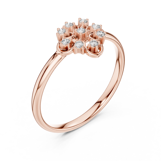 Vintage Floral Diamond Ring - Timeless 925 Sterling Silver Craftsmanship Style - Romantic Everyday Luxury Statement Jewelry