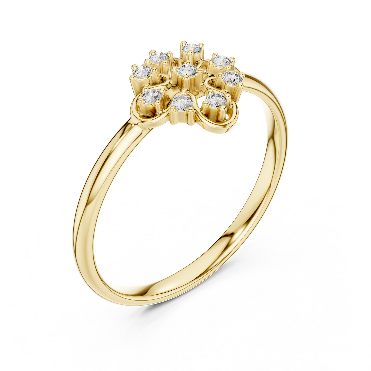 Vintage Floral Diamond Ring - Timeless 925 Sterling Silver Craftsmanship Style - Romantic Everyday Luxury Statement Jewelry