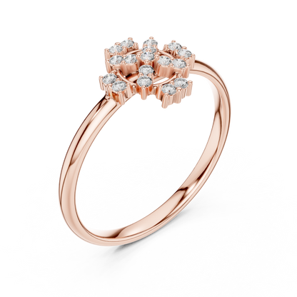 Eternal Diamond Cross Ring | Floral Cluster Symbol Design | Fine 925 Sterling Silver Faith Inspired Jewelry