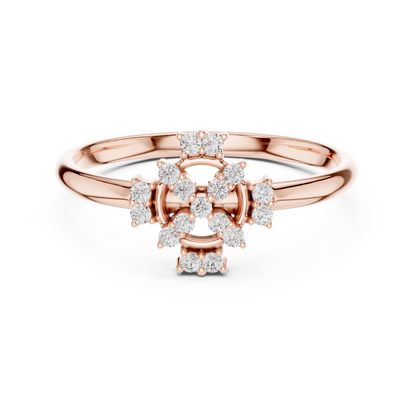 Eternal Diamond Cross Ring | Floral Cluster Symbol Design | Fine 925 Sterling Silver Faith Inspired Jewelry