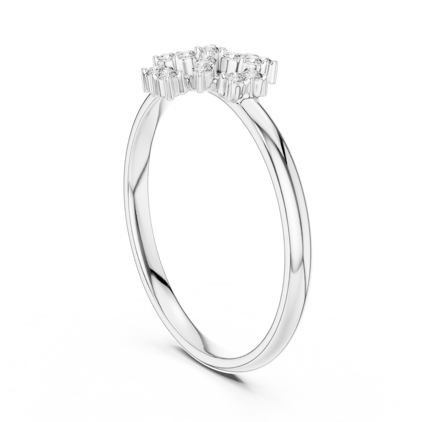 Eternal Diamond Cross Ring | Floral Cluster Symbol Design | Fine 925 Sterling Silver Faith Inspired Jewelry