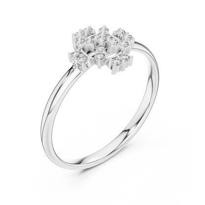 Eternal Diamond Cross Ring | Floral Cluster Symbol Design | Fine 925 Sterling Silver Faith Inspired Jewelry