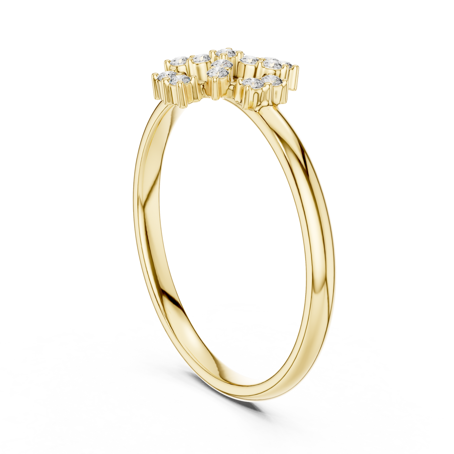 Eternal Diamond Cross Ring | Floral Cluster Symbol Design | Fine 925 Sterling Silver Faith Inspired Jewelry