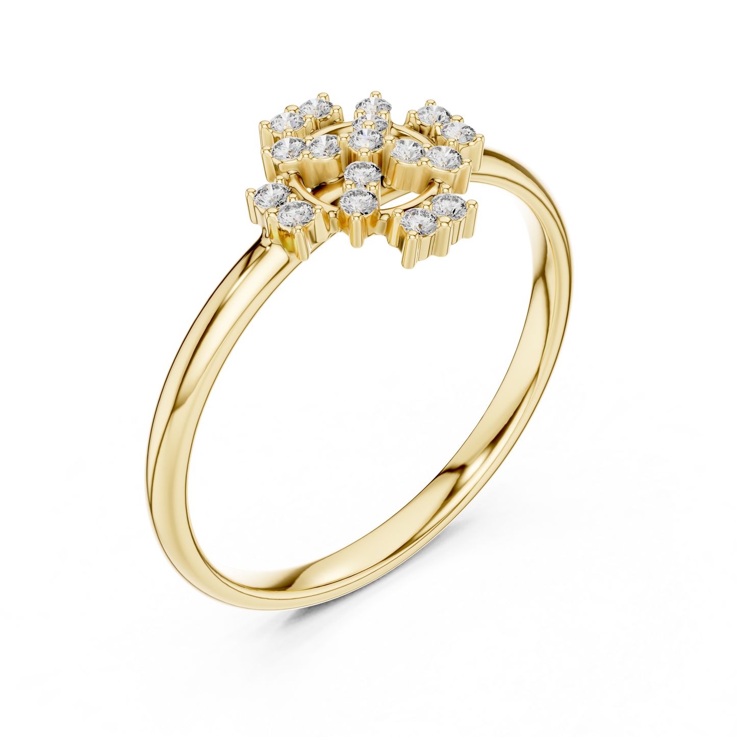 Eternal Diamond Cross Ring | Floral Cluster Symbol Design | Fine 925 Sterling Silver Faith Inspired Jewelry