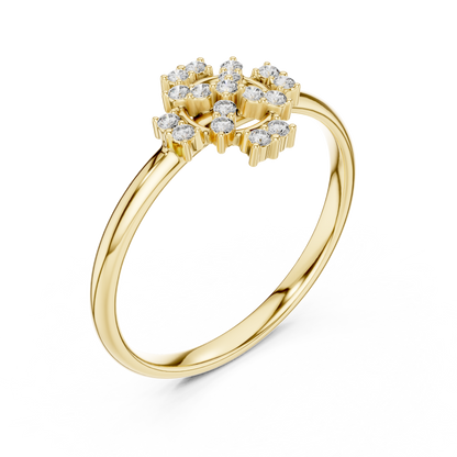 Eternal Diamond Cross Ring | Floral Cluster Symbol Design | Fine 925 Sterling Silver Faith Inspired Jewelry