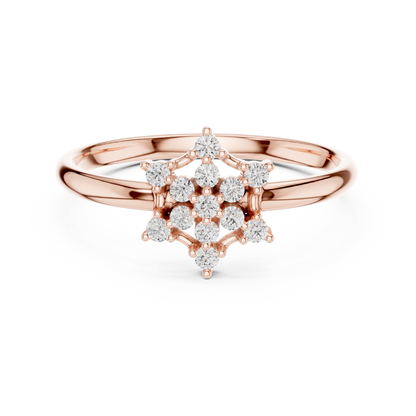 Cosmic Elegance Diamond Ring | Royal Star Flower | Fine 925 Sterling Silver Bridal Ring