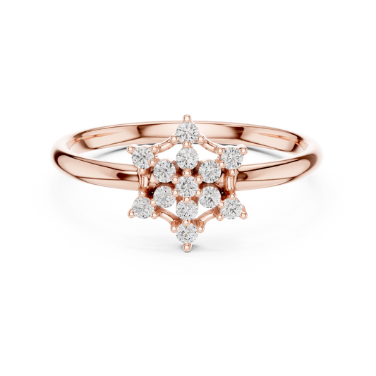 Cosmic Elegance Diamond Ring | Royal Star Flower | Fine 925 Sterling Silver Bridal Ring