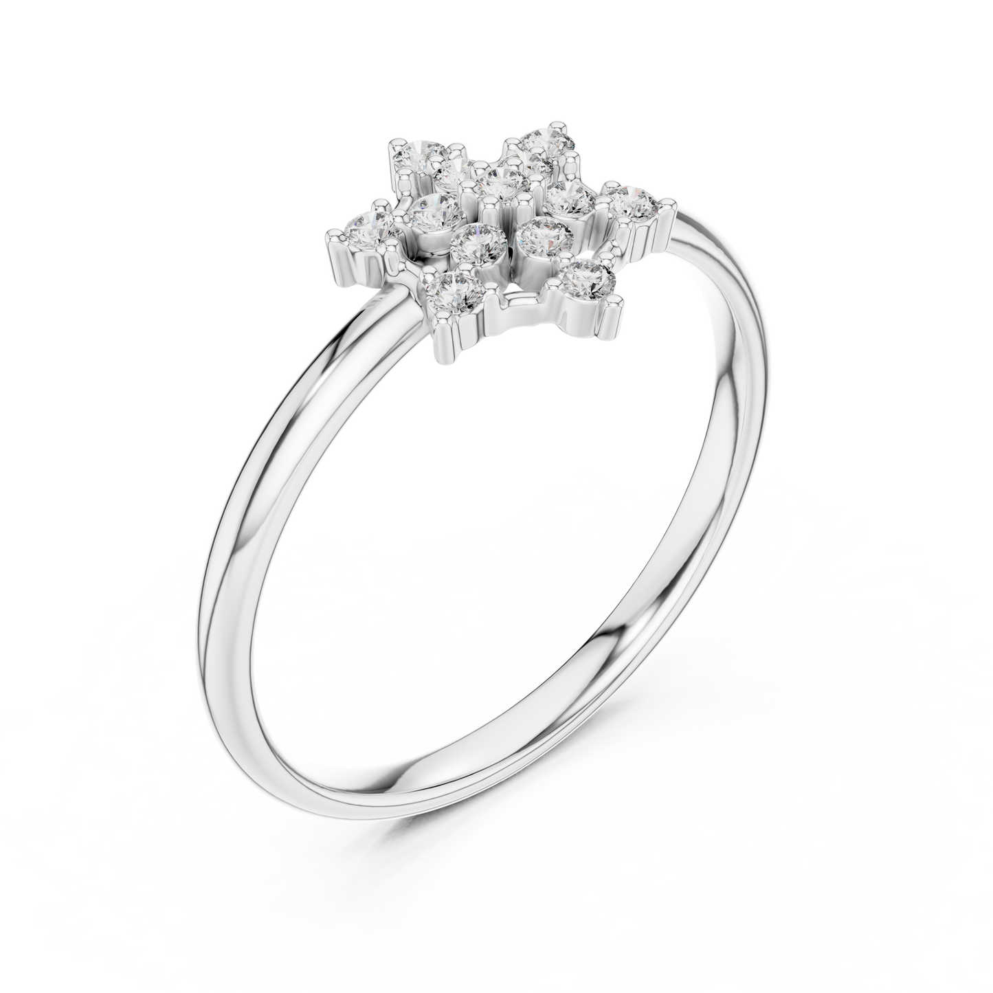 Cosmic Elegance Diamond Ring | Royal Star Flower | Fine 925 Sterling Silver Bridal Ring