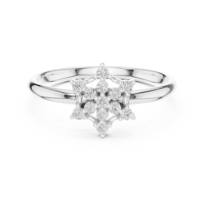 Cosmic Elegance Diamond Ring | Royal Star Flower | Fine 925 Sterling Silver Bridal Ring