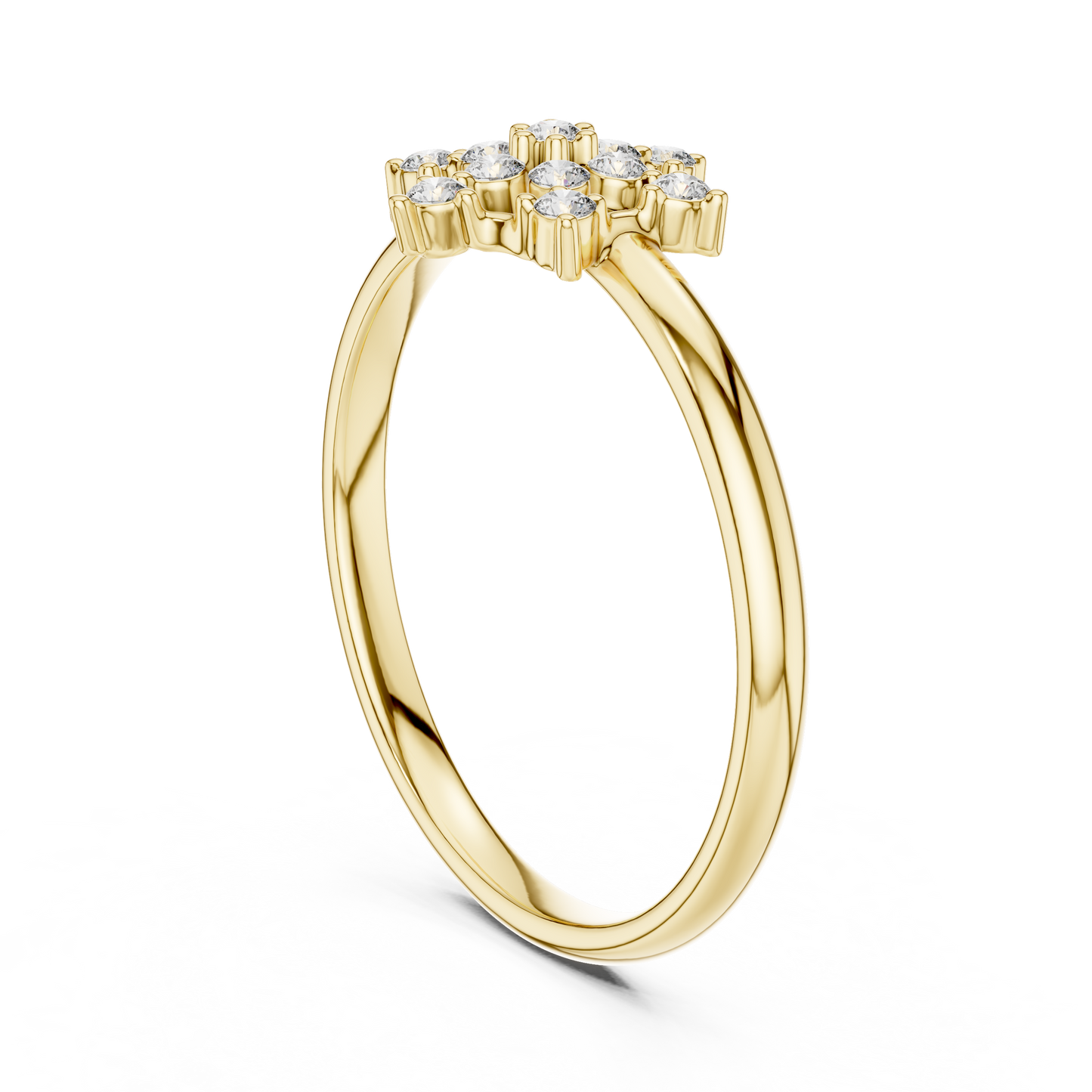 Cosmic Elegance Diamond Ring | Royal Star Flower | Fine 925 Sterling Silver Bridal Ring