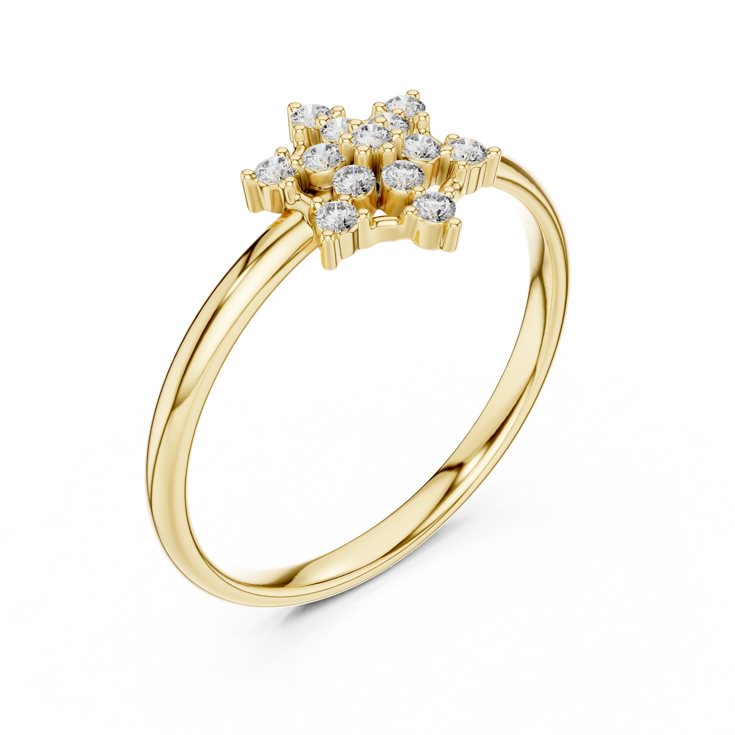 Cosmic Elegance Diamond Ring | Royal Star Flower | Fine 925 Sterling Silver Bridal Ring