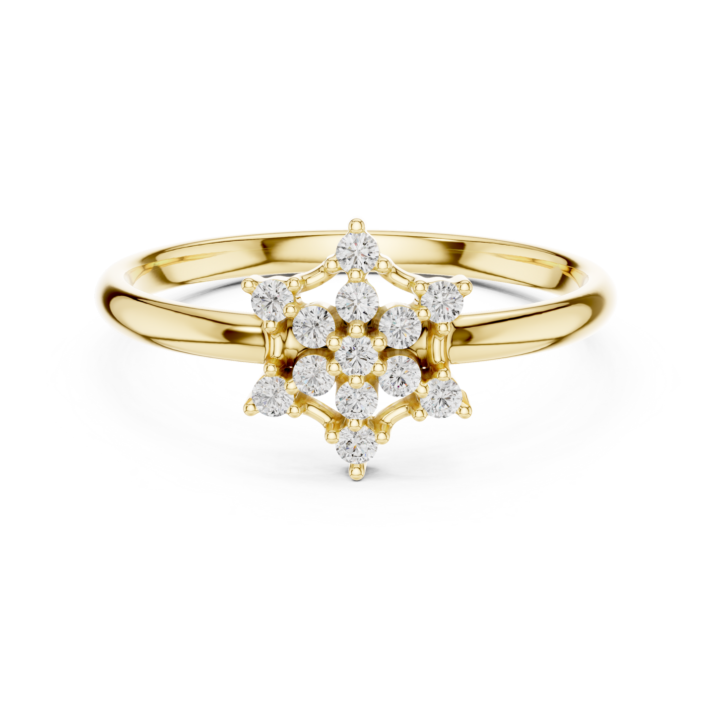 Cosmic Elegance Diamond Ring | Royal Star Flower | Fine 925 Sterling Silver Bridal Ring