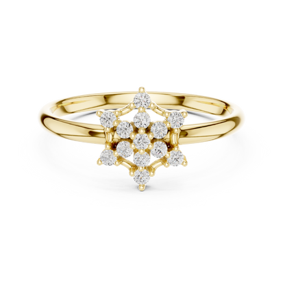 Cosmic Elegance Diamond Ring | Royal Star Flower | Fine 925 Sterling Silver Bridal Ring