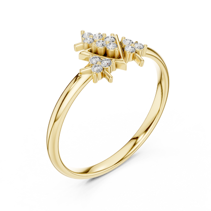 Astral Geometry Diamond Ring | Mystic Trigon Energy | Rare Crafted Luxury Power Statement