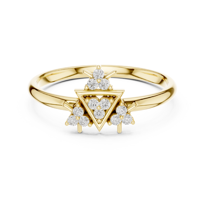 Astral Geometry Diamond Ring | Mystic Trigon Energy | Rare Crafted Luxury Power Statement