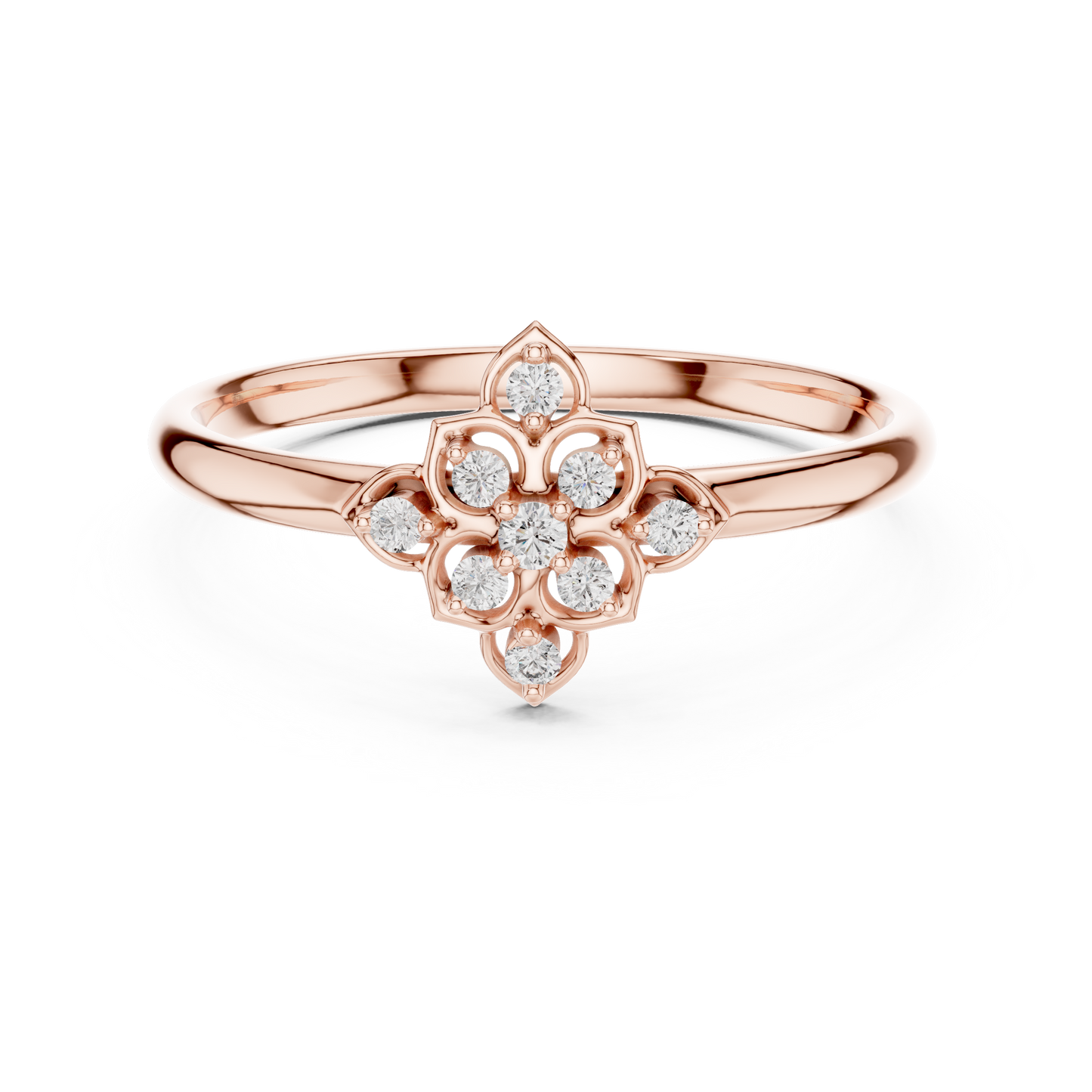 Regal Flower Diamond Ring | Ultra Luxe 925 Sterling Silver Petals | Rare Heirloom Worthy Engagement Ring