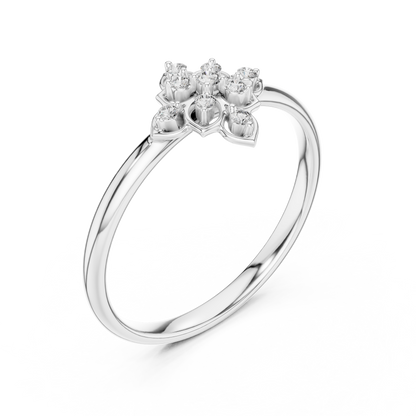 Regal Flower Diamond Ring | Ultra Luxe 925 Sterling Silver Petals | Rare Heirloom Worthy Engagement Ring