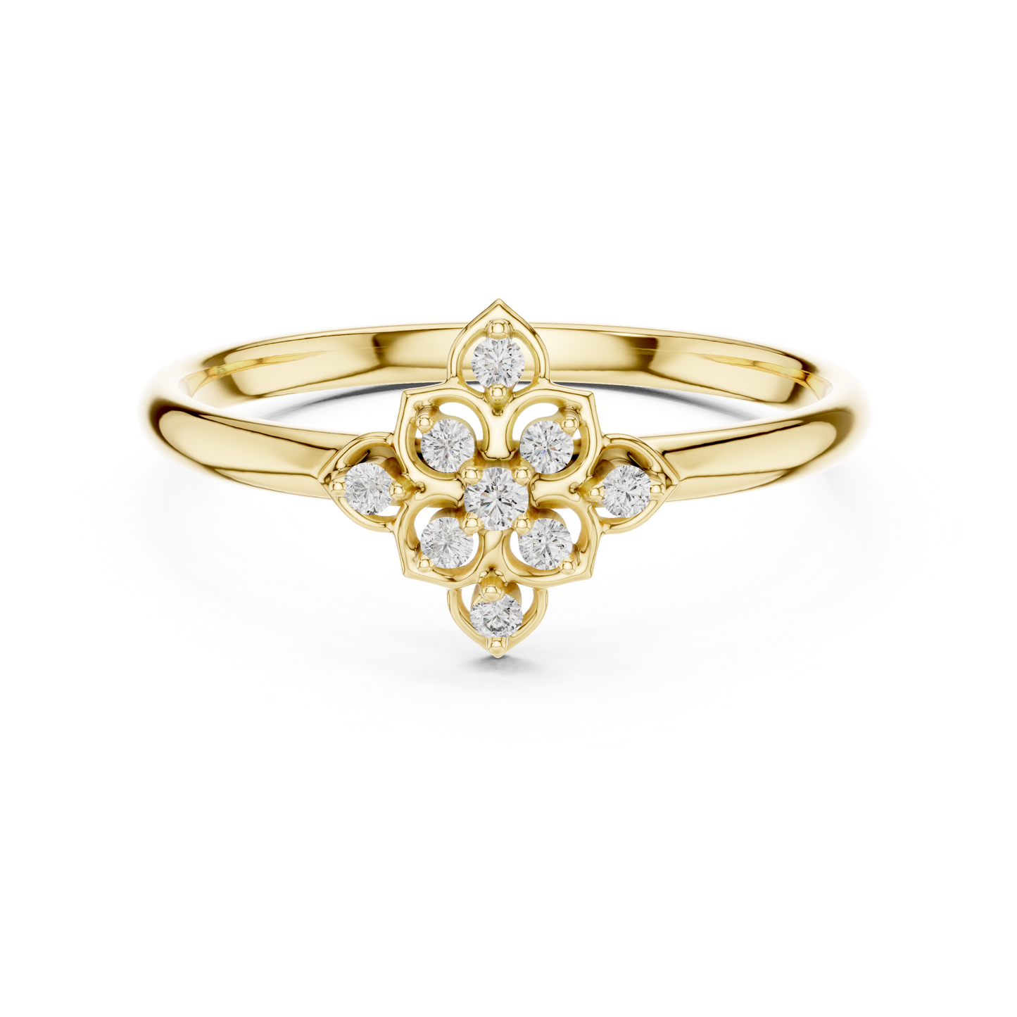 Regal Flower Diamond Ring | Ultra Luxe 925 Sterling Silver Petals | Rare Heirloom Worthy Engagement Ring