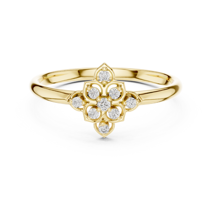 Regal Flower Diamond Ring | Ultra Luxe 925 Sterling Silver Petals | Rare Heirloom Worthy Engagement Ring