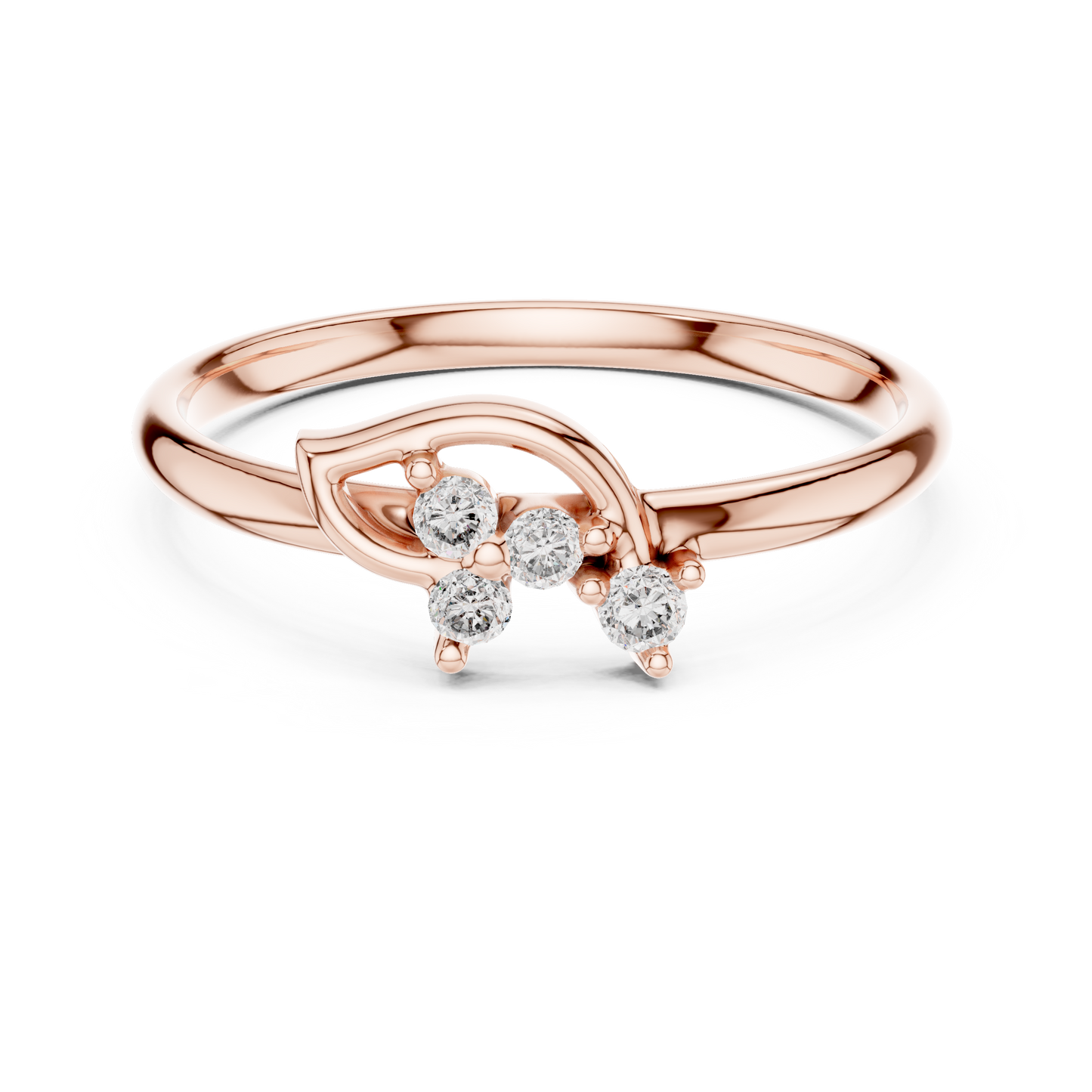 Elysian Diamond Curve | Designer Gold Ring | High Fashion Fine Jewelry Piece