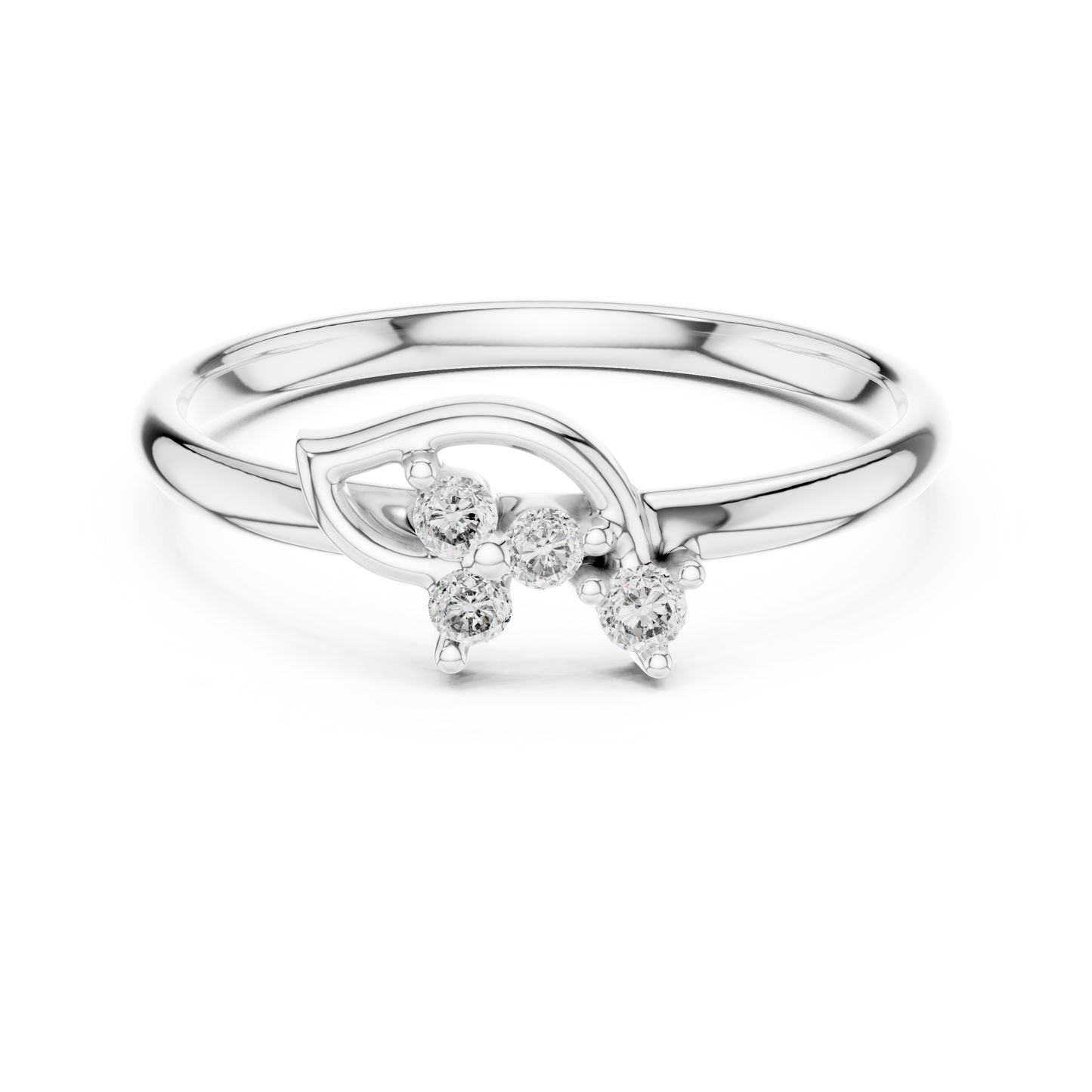 Elysian Diamond Curve | Designer Gold Ring | High Fashion Fine Jewelry Piece