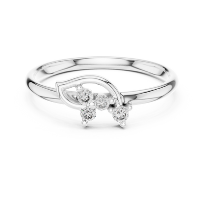 Elysian Diamond Curve | Designer Gold Ring | High Fashion Fine Jewelry Piece