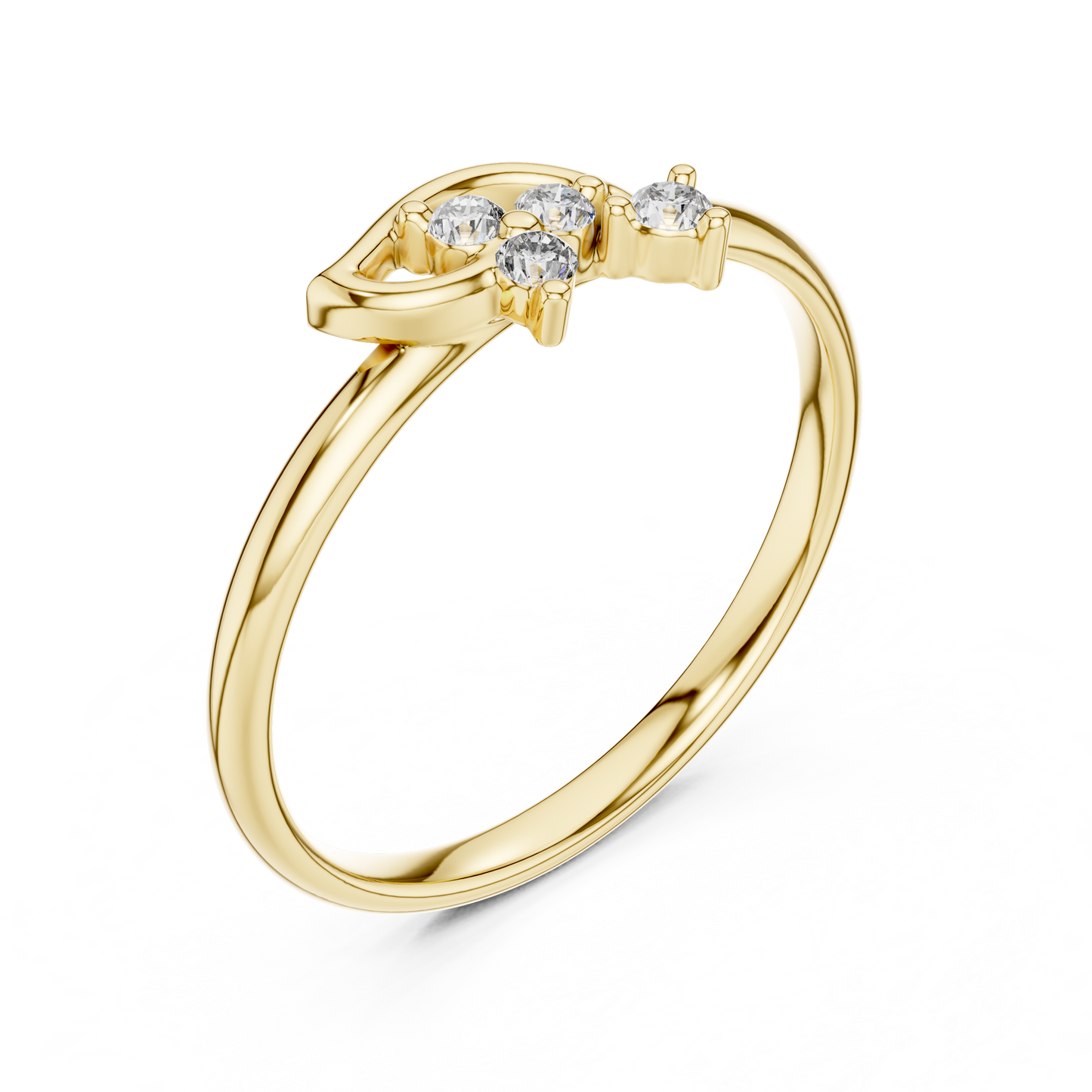 Elysian Diamond Curve | Designer Gold Ring | High Fashion Fine Jewelry Piece
