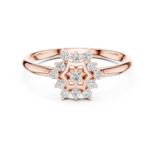 Aurevia Myth Diamond | Halo Rosette Ring | Timeless Aristocrat Jewelry Design