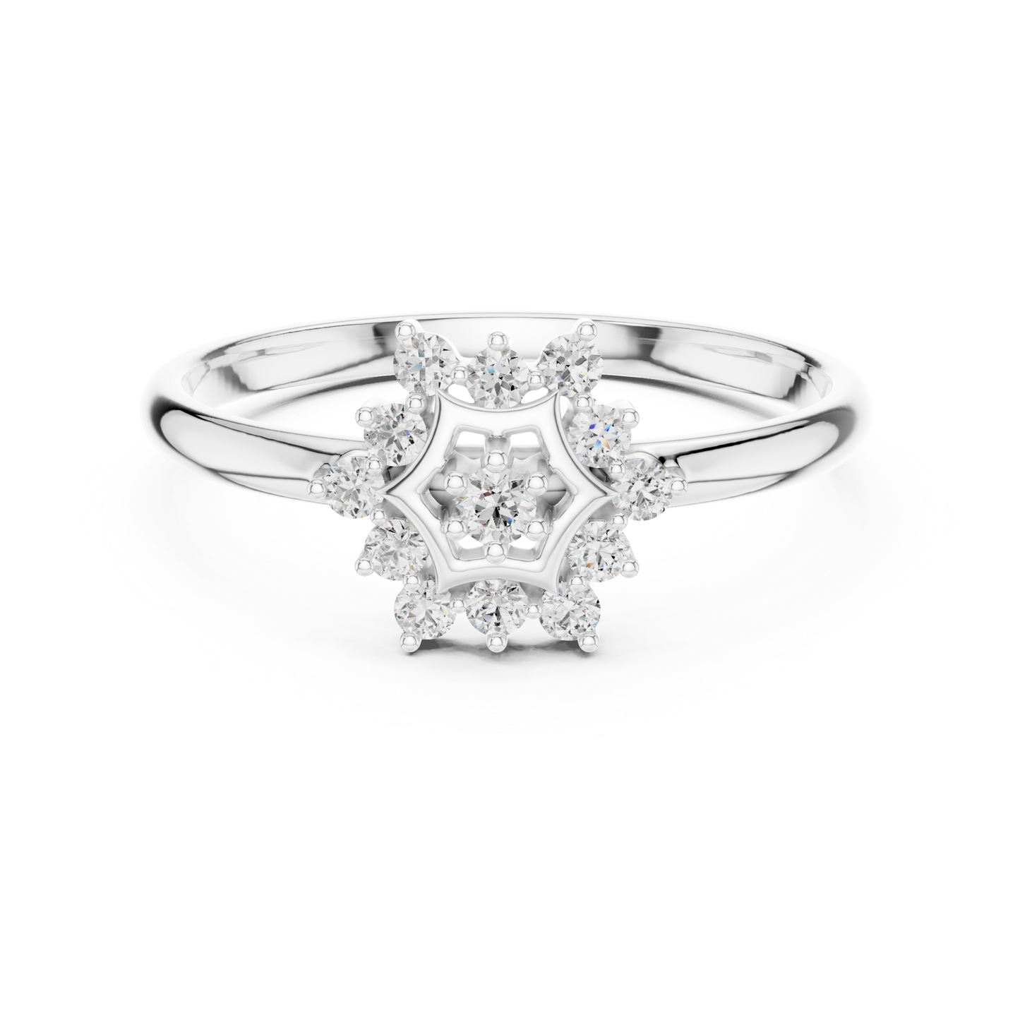 Aurevia Myth Diamond | Halo Rosette Ring | Timeless Aristocrat Jewelry Design