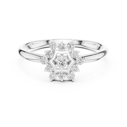 Aurevia Myth Diamond | Halo Rosette Ring | Timeless Aristocrat Jewelry Design