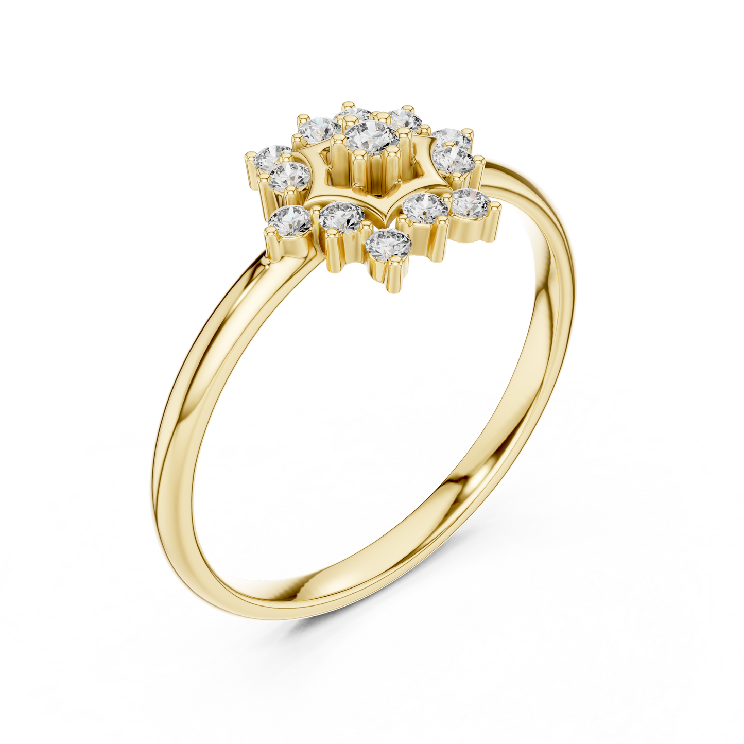 Aurevia Myth Diamond | Halo Rosette Ring | Timeless Aristocrat Jewelry Design