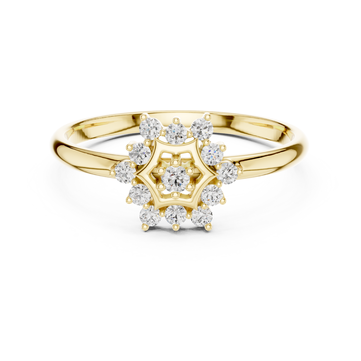 Aurevia Myth Diamond | Halo Rosette Ring | Timeless Aristocrat Jewelry Design