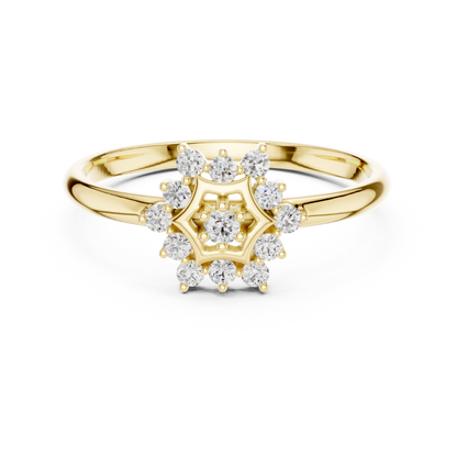 Aurevia Myth Diamond | Halo Rosette Ring | Timeless Aristocrat Jewelry Design