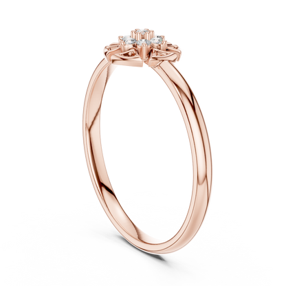 Premium Floral Diamond Ring | Designer Silver Gold Plated Jewelry Style | Sophisticated Engagement Essential