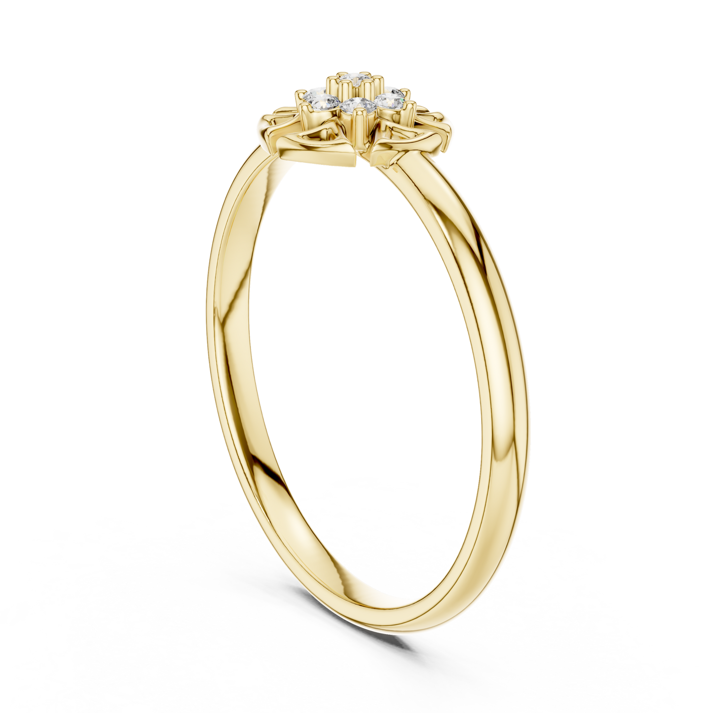 Premium Floral Diamond Ring | Designer Silver Gold Plated Jewelry Style | Sophisticated Engagement Essential