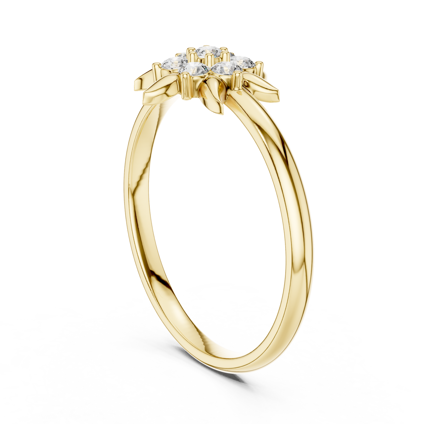 Crown Inspired Floral Diamond | Celestial Silver Rose Plated Star Ring | Where Royalty Meets Eternal Brilliance