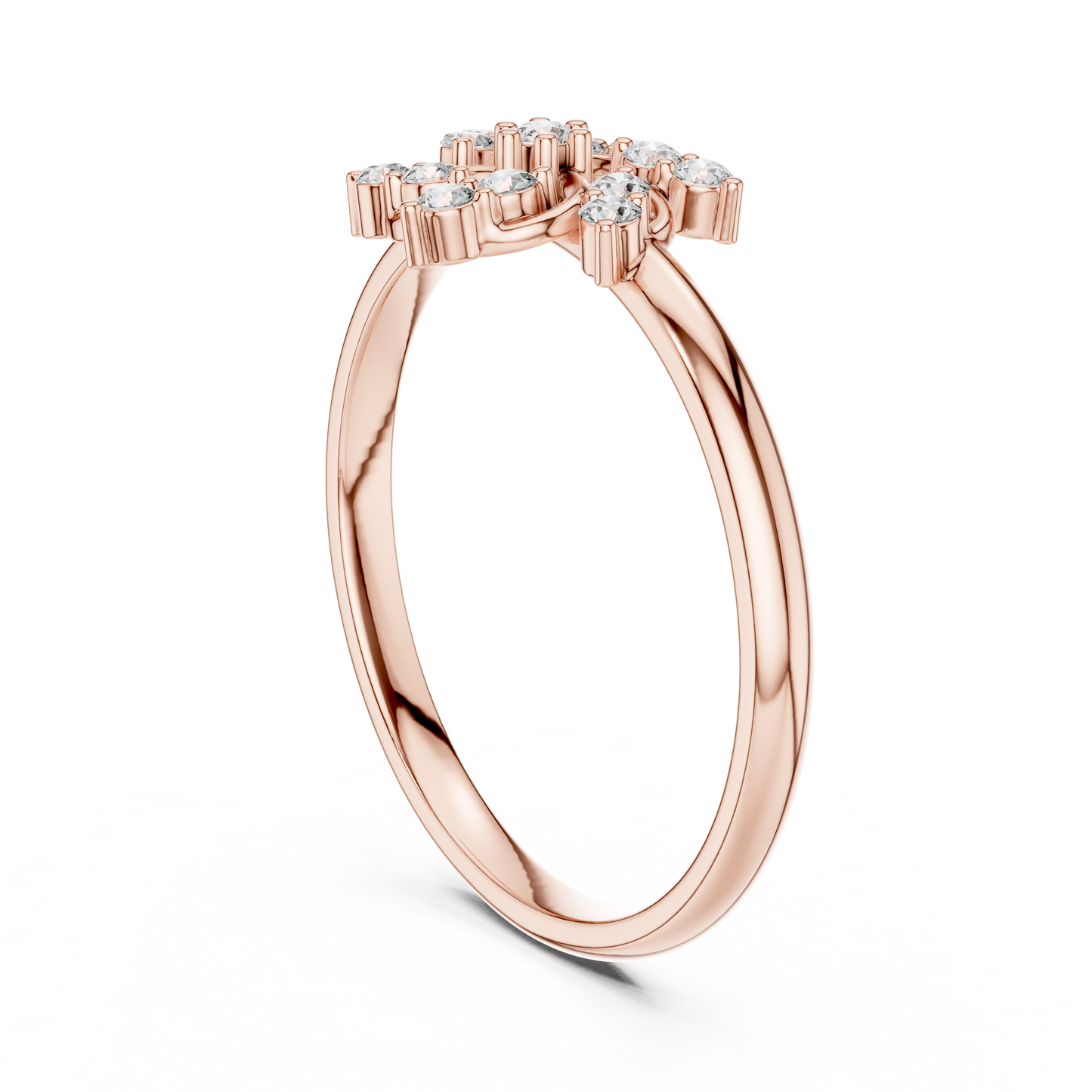 Seraphic Diamond Blossom Ring | Atelier Swirl Cluster Craft | Ultra Rare Silver Rose Plated Bridal Artifact