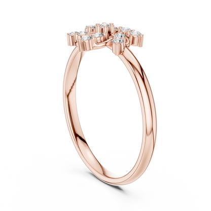 Seraphic Diamond Blossom Ring | Atelier Swirl Cluster Craft | Ultra Rare Silver Rose Plated Bridal Artifact