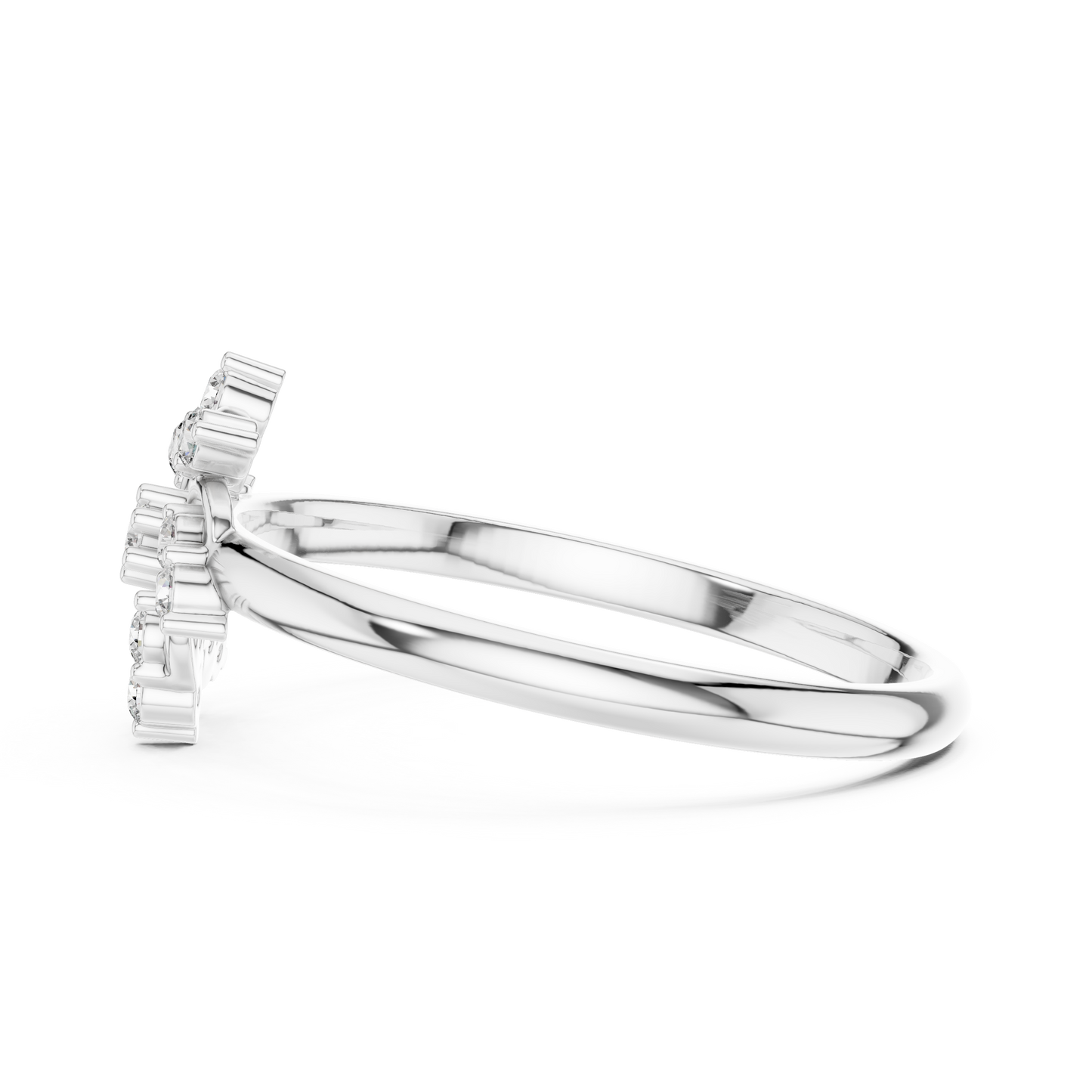 Seraphic Diamond Blossom Ring | Atelier Swirl Cluster Craft | Ultra Rare Silver Rose Plated Bridal Artifact